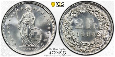 1964 B 2 Fr MS67