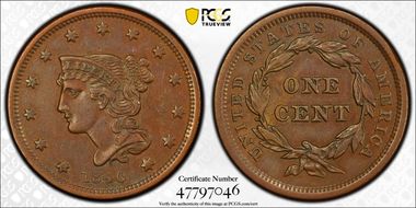 1840 1C Small Date XF45BN