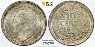 1944-P 10C Acorn privy mark MS63