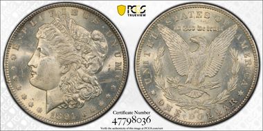 1891-CC $1 VAM 3, Spitting Eagle MS64