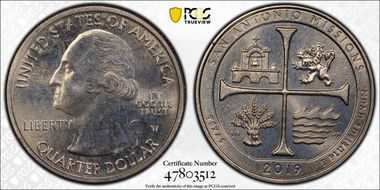 2019-W 25C San Antonio Missions NP MS66