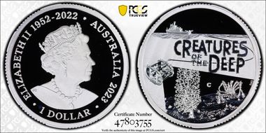 2023-C $1 Creatures of the Deep Ag PR69DCAM