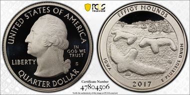 2017-S 25C Effigy Mounds NP-Silver Limited Edition Proof Set PR69DCAM