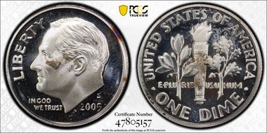2005-S 10C Silver PR67DCAM