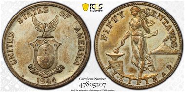 1944-S 50C KM-183  Ag N1