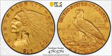 1914-D $2.50 AU58