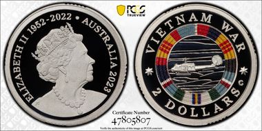 2023-C $2 Vietnam War Colorized  Ag PR70DCAM