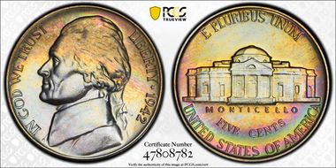 1942 5C Nickel PR68+