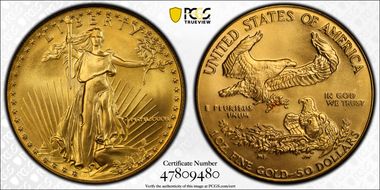 1986 $50 Gold Eagle MS68