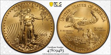 2015 $25 Gold Eagle MS69