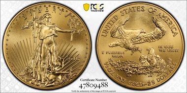2016 $25 Gold Eagle 30th Anniversary MS69