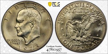 1973-S $1 Silver MS67