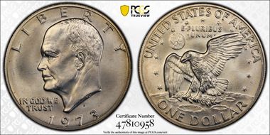 1973-S $1 Silver MS66+