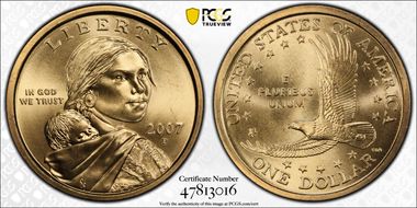 2007-P SAC$1 Satin Finish SP68