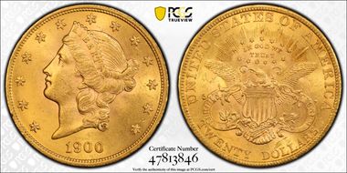 1900 $20 MS62