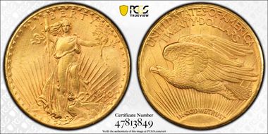 1910-S $20 AU58