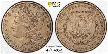 1893 $1 VAM 4, Doubled Stars XF40