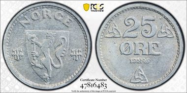1945 25 Øre MS64
