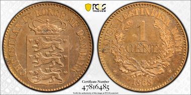 1868 1C MS63RD