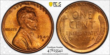 1949-D 1C MS65RD