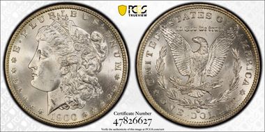 1900-O/CC $1 VAM 8A, Overmintmark MS66