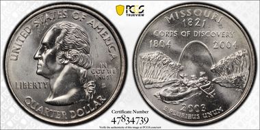 2003-D 25C Missouri MS65