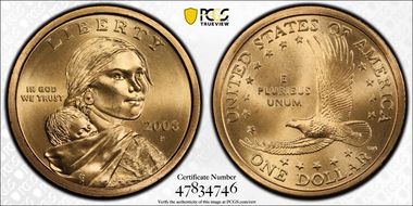 2008-P SAC$1 Satin Finish SP68