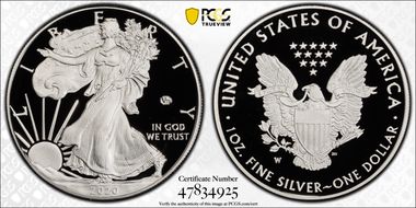 2020-W  $1 Silver Eagle - v75 Privy PR70DCAM
