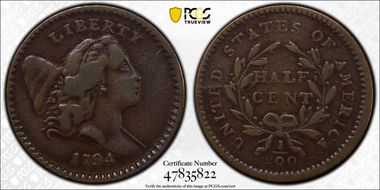 1794 1/2C C-7 VF25BN