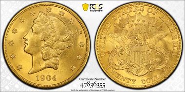 1904 $20 MS62