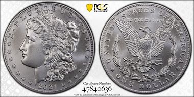 2021-D $1 Morgan Dollar 100th Anniversary MS70