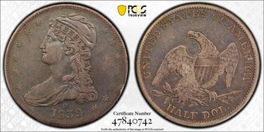 1839-O 50C GR-5 VF30