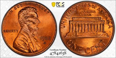 1982-D 1C Zinc, Small Date MS65RD