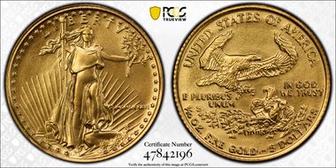 1986 $5 Gold Eagle MS70