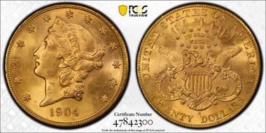 1904-S $20 MS64