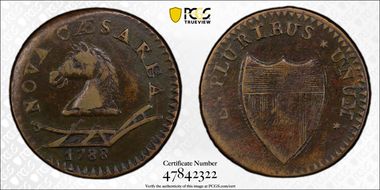 1788 NJ 1/2P Head Left, Maris 50-f VF25BN
