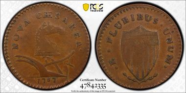 1787 NJ 1/2P Hidden WM in Sprig, Maris 62-q XF40BN