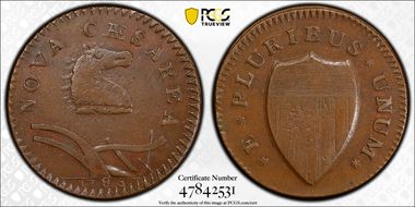 1786 NJ 1/2P Maris 23-R, Blundered 6 XF40BN