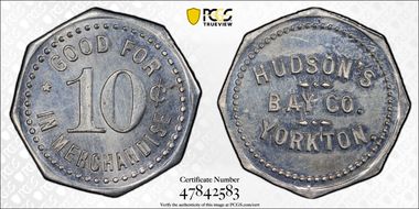 (c.1914-20) Tk 10C Gingras-280a Yorkton, SK Hudson's Bay Company MS63