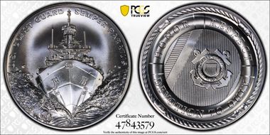 (2021-P) Medal U.S. Coast Guard Matte 2.5oz Ag MS70