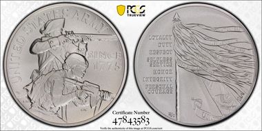 (2023-P) Medal U.S. Army Matte 2.5oz Ag MS69