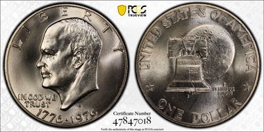 1976-S $1 Silver MS68