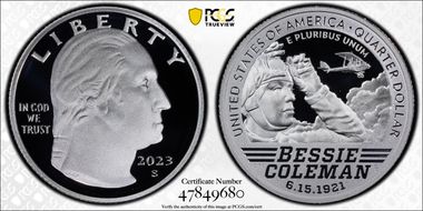2023-S 25C Bessie Coleman-Silver PR70DCAM