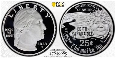 2023-S 25C Edith Kanaka'ole-Silver PR70DCAM