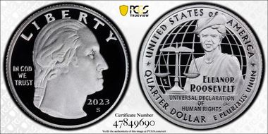 2023-S 25C Eleanor Roosevelt-Silver PR70DCAM