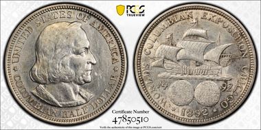 1892 50C Columbian N1