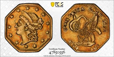 1853 G$1 BG-502 Eagle AU53