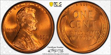 1958 1C MS66RD
