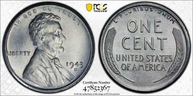 1943-D 1C MS66
