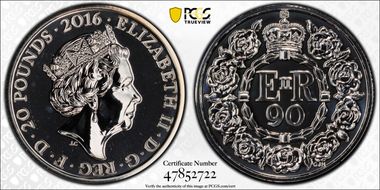 2016 £20 S-N4 Queen's 90th Birthday MS68